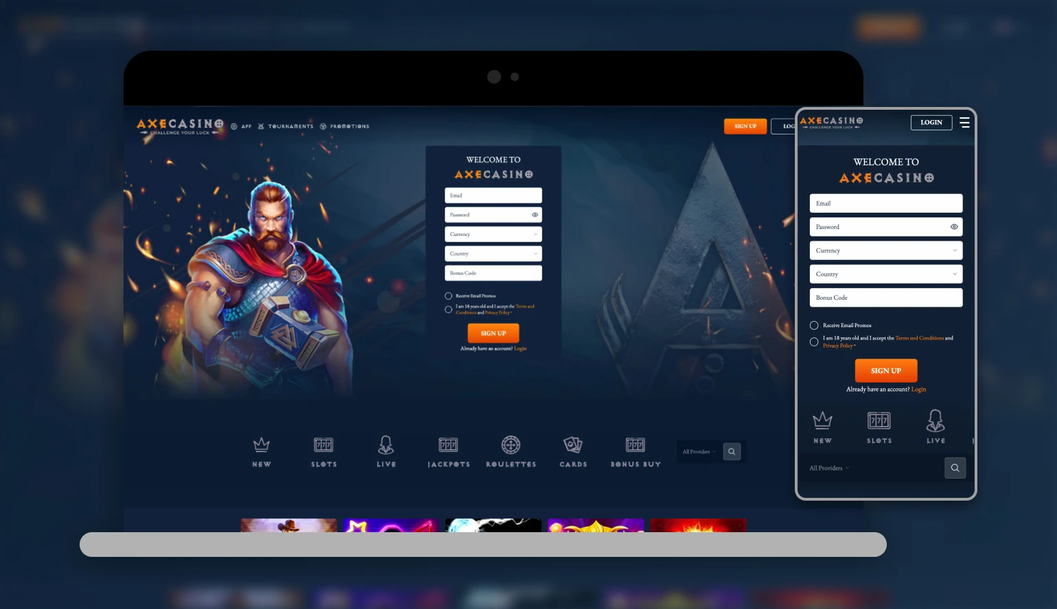Axe Casino lobby